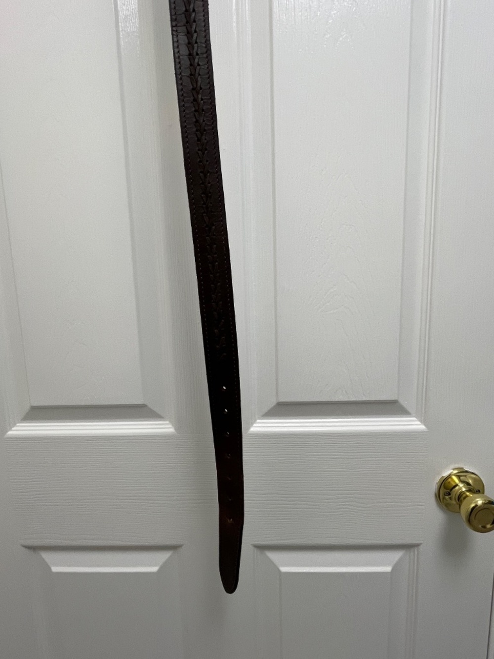 Men's Preowned Brown Leather Belt 34W x 43" Long - Picture 3 of 15